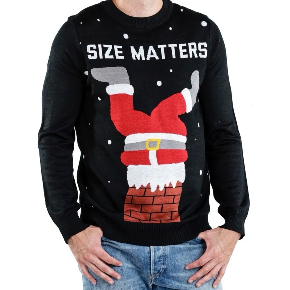 tipsyelves/ Men's "Size Matters" Ugly Christmas Sweater/Size: Large
